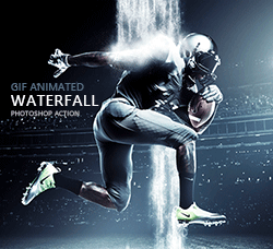 极品PS动作－瀑布特效(GIF动画/含高清视频教程)：Gif Animated Waterfall Photoshop Act